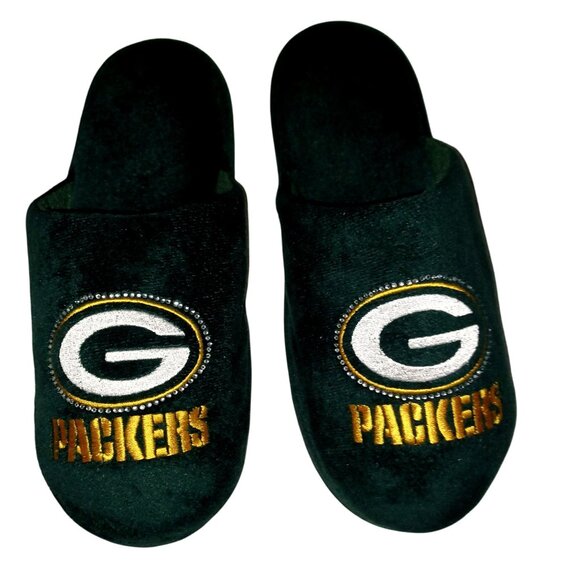 Green Bay Packers Slide Slippers Size XL Women's Comfy Holiday Gameday Kickoff - Picture 2 of 9
